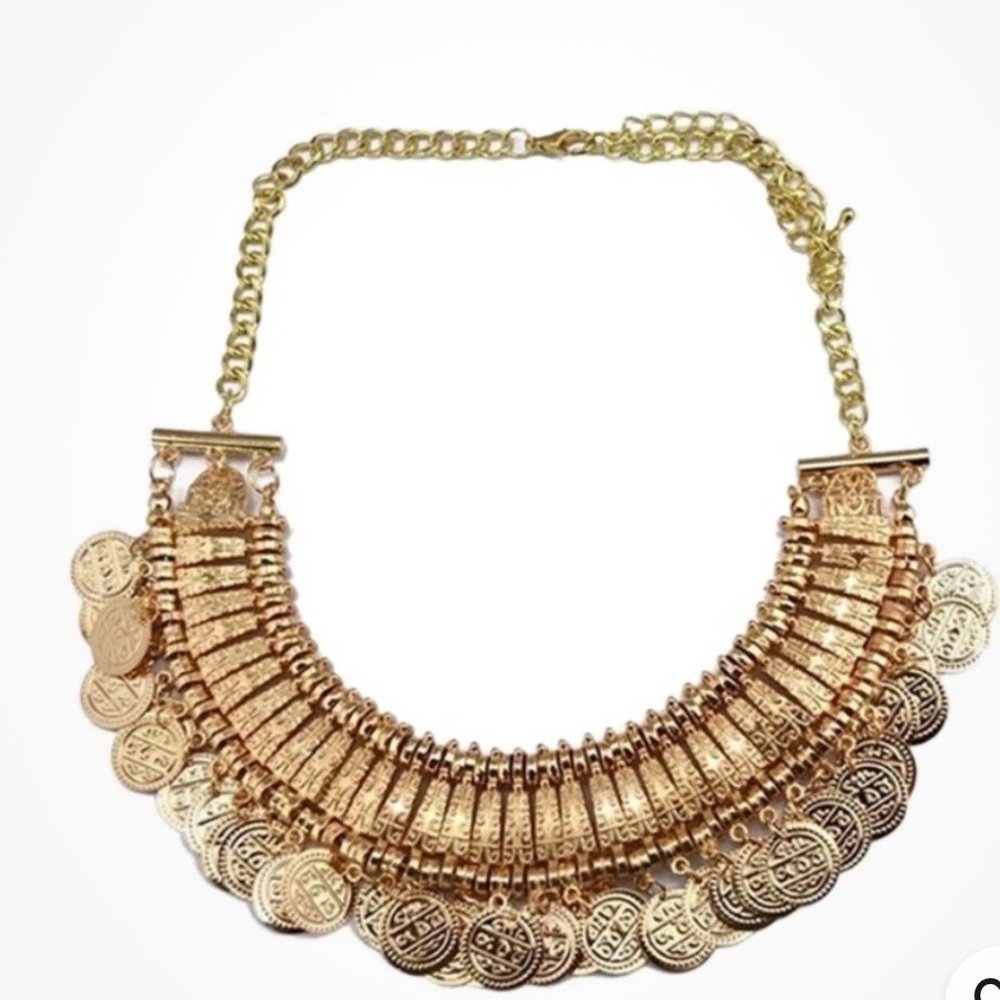 Gold Coin Statement Necklace